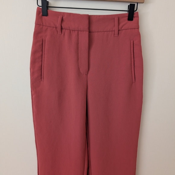 Aritzia Wilfred Womens 0 Pink Crepe Trouser Dress Pants Preppy Academia Classic - Picture 3 of 8